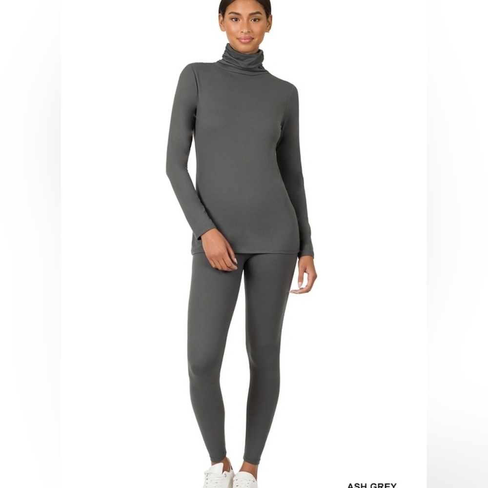 ZENANA Loungewear Set Mock Neck Microfiber